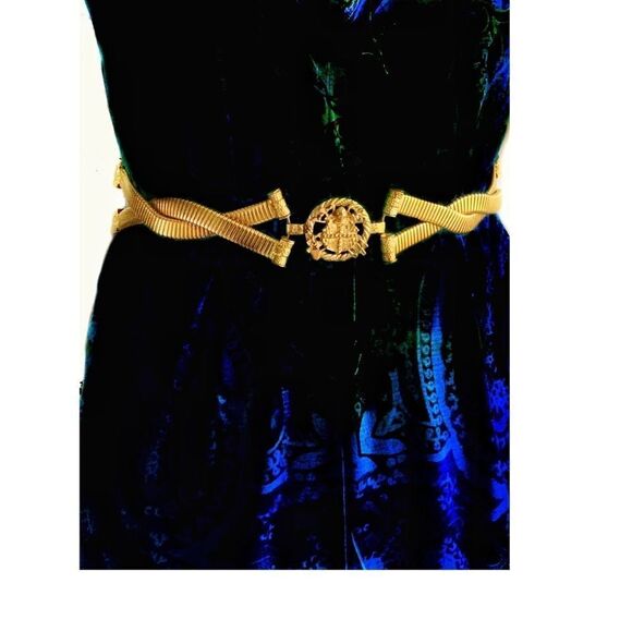 William De Lillo gold plated  Shield belt 1970’s collectible unique 29” main image 10